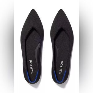 Rothy’s “THE POINT” Knitted Pointed Toe Slip On Flats Sustainable Black Size 8